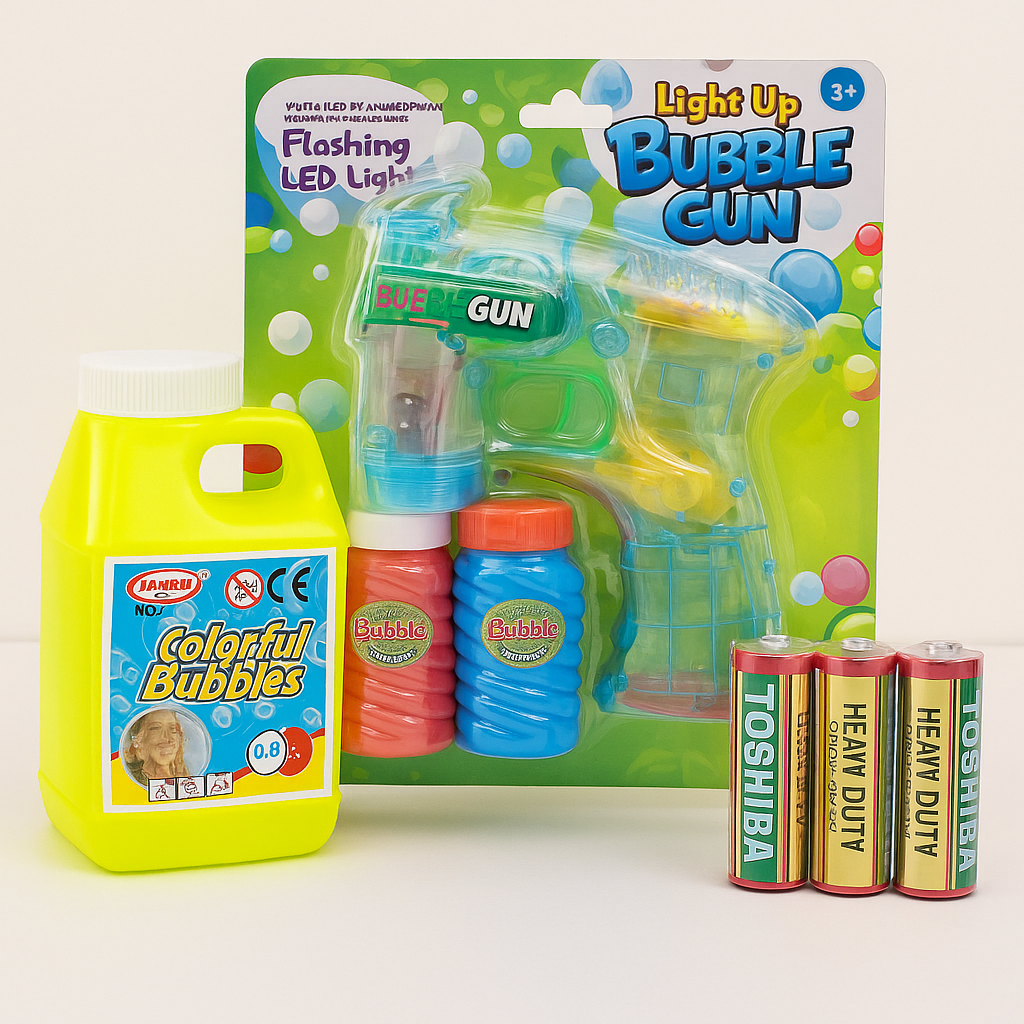 🫧 Set Complet Bubble Gun – Joacă Fără Pauză! 🔋🎉