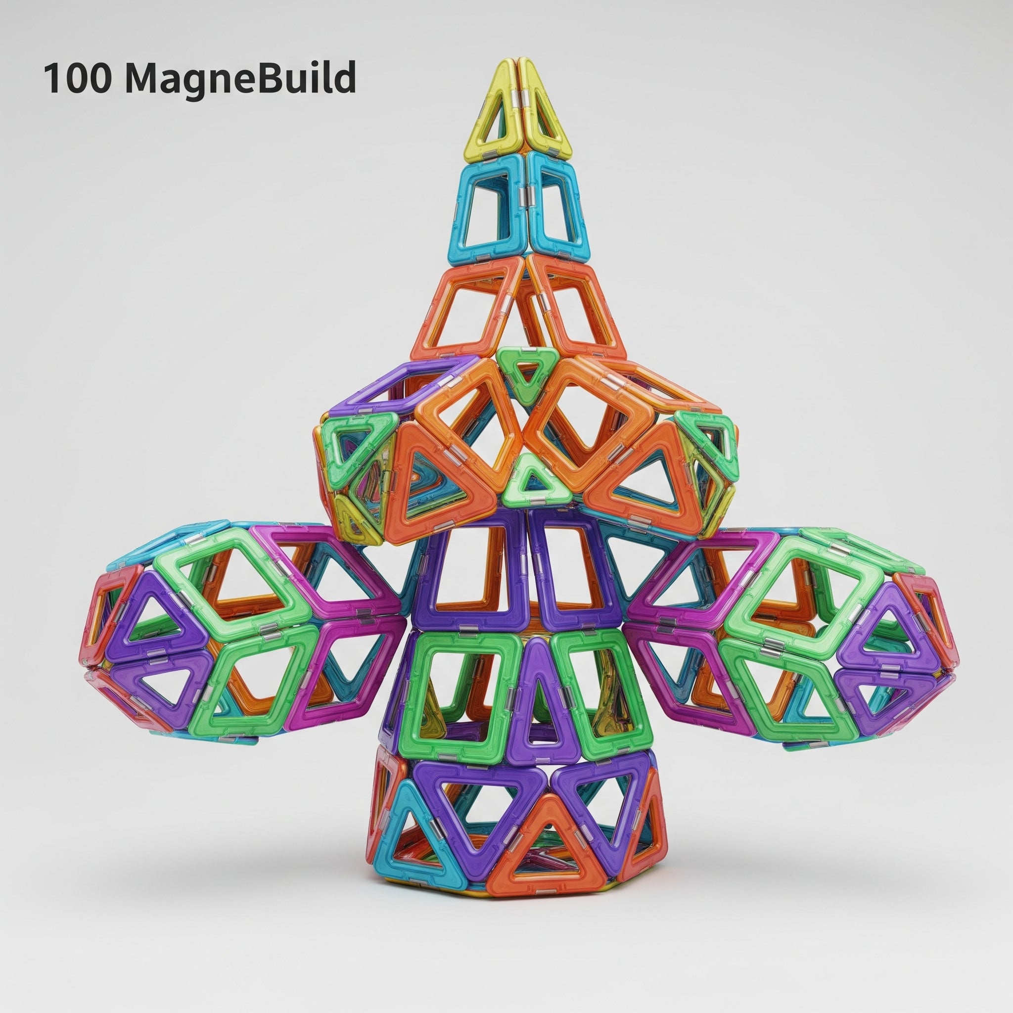 Joc de Construcție Magnetic "MagneBuild" - 100 Piese pentru Creativitate Fără Limite
